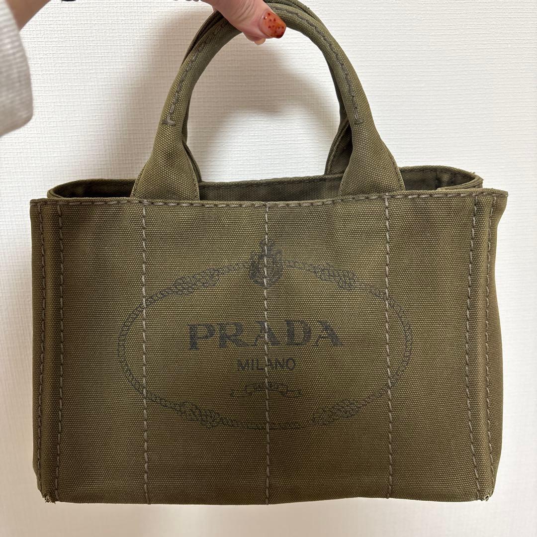 PRADA オリーブグリーン トートバッグ
