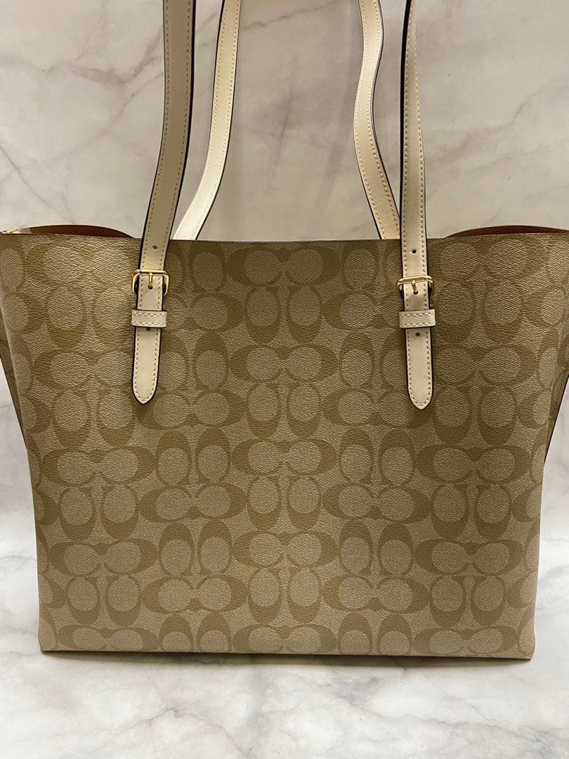 【美品】COACH トートバッグ シグネチャー ベージュ