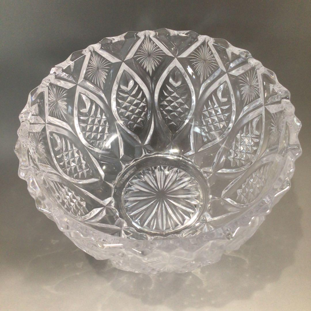 Ｐ４４８　水指　『清昌堂造』『江戸切子』『ガラス水指』『義山鉢』　紙箱　茶道具