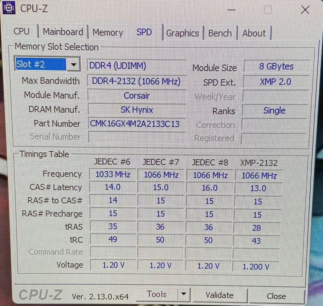 メモリー Corsair DDR4 16GB 2133MHz(8x2GB)