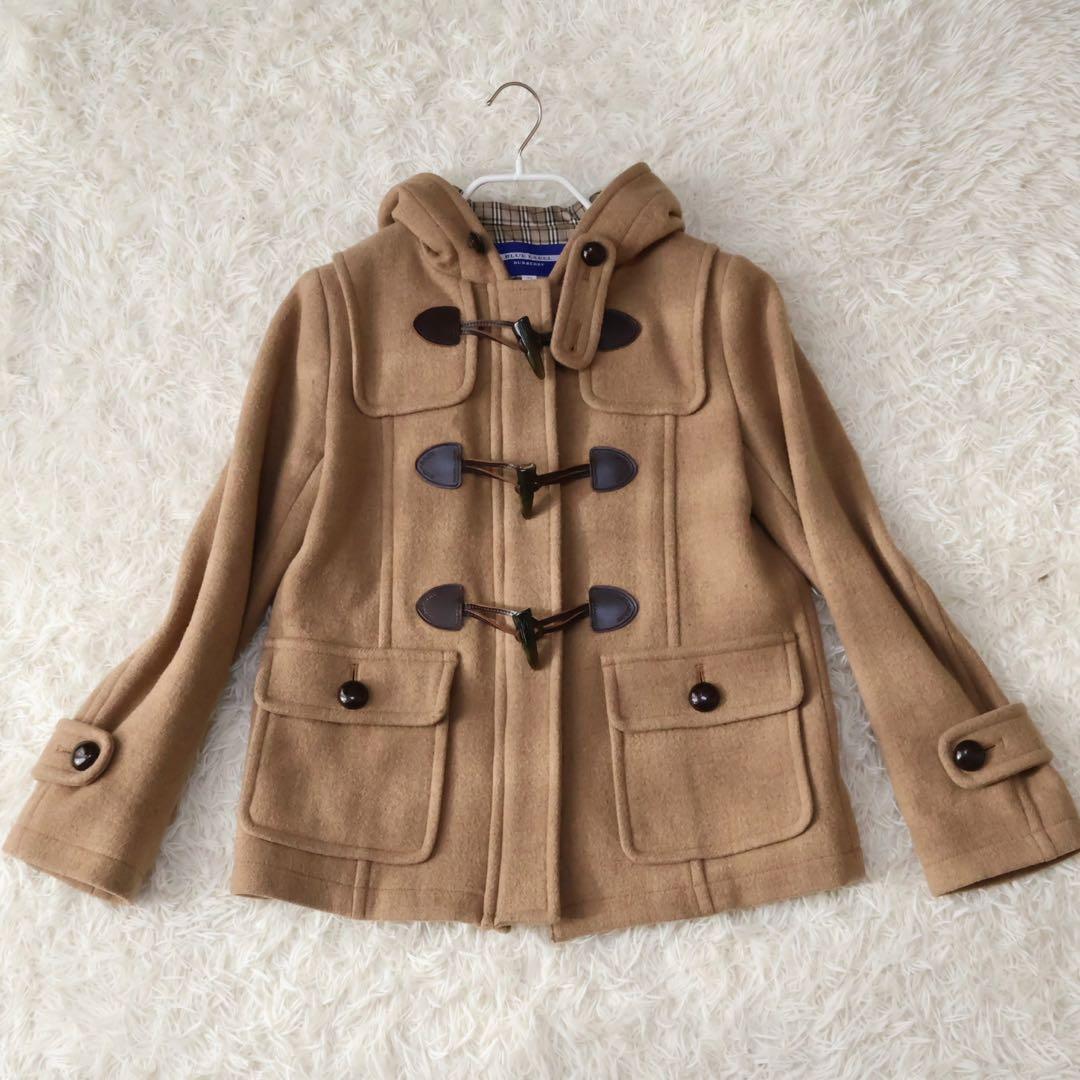 バーバリーブルーレーベル　ダッフルコート　ブラウンベージュ　ノバチェック