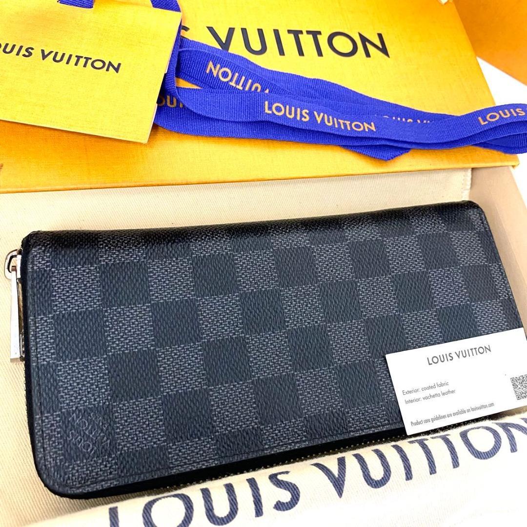 ルイ ヴィトン◎ダミエ グラフィット ラウンドファスナー 長財布 ブラック