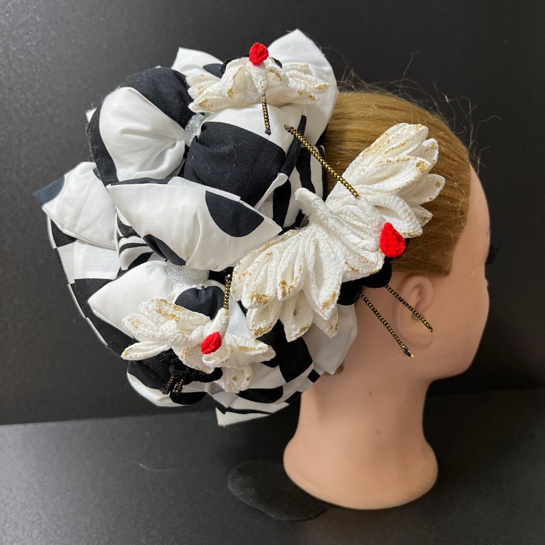 髪飾り・かんざし・成人式・結婚式・つまみ細工・豪華・派手・ヘッドドレス・振袖・鶴