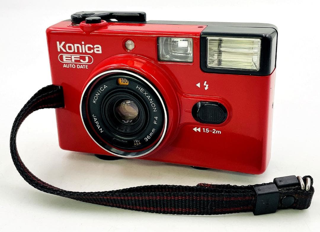 【完動品】Konica EFJ AUTO DATEレッドコンパクトフィルムカメラ