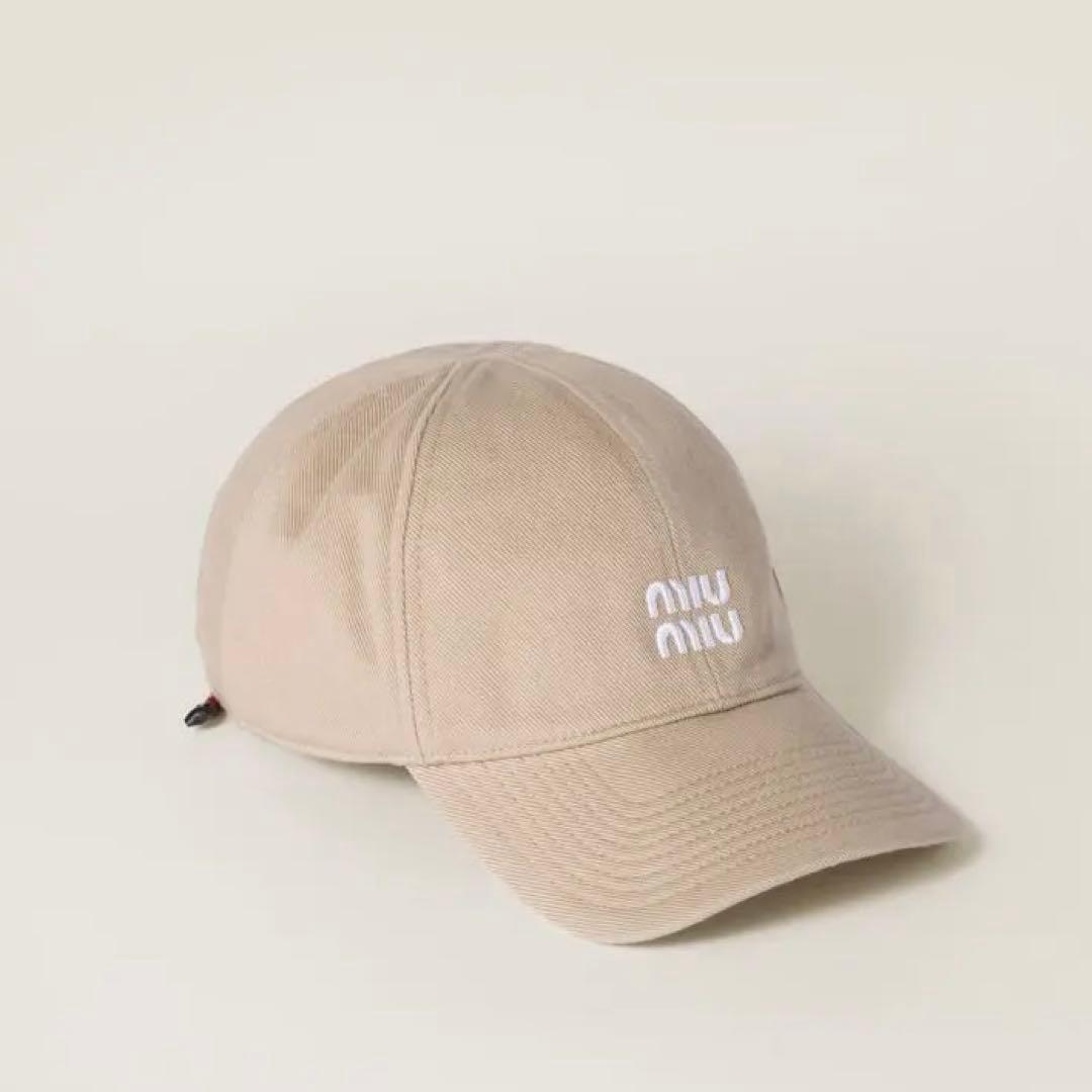 【土日限定値下げ】miu miu デニム ベースボールキャップ ベージュS