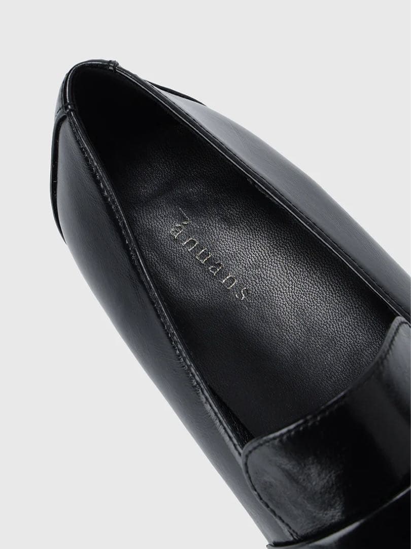 【新品未使用】　anuans アニュアンス　レザーローファー　ブラック　M