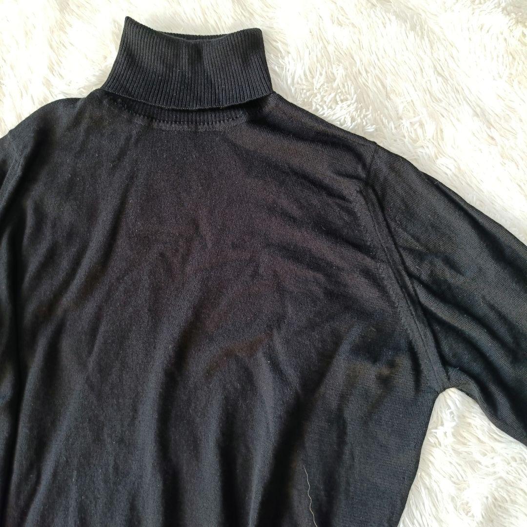 美品♪ジョンスメドレー 英国製 メリノウール100% タートルネックニット M