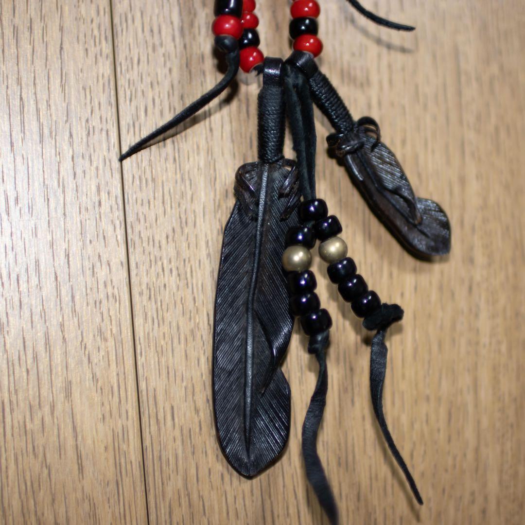 ルースターキング　ROOSTERKING & CO. レザーフェザー&ビーズ