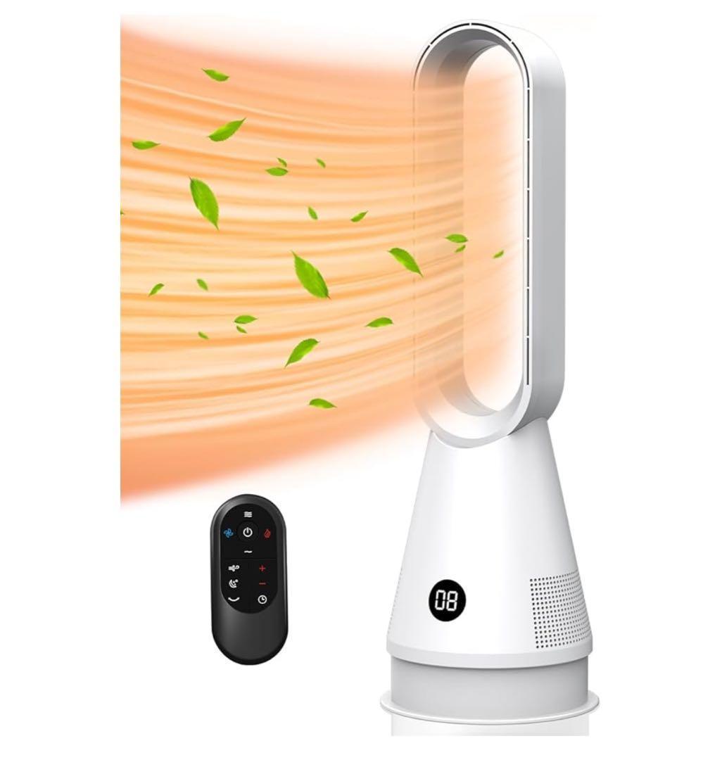 羽根なし ファンヒーター 節電 空気浄化HEPAフィルター付 冷暖両用 1台3役