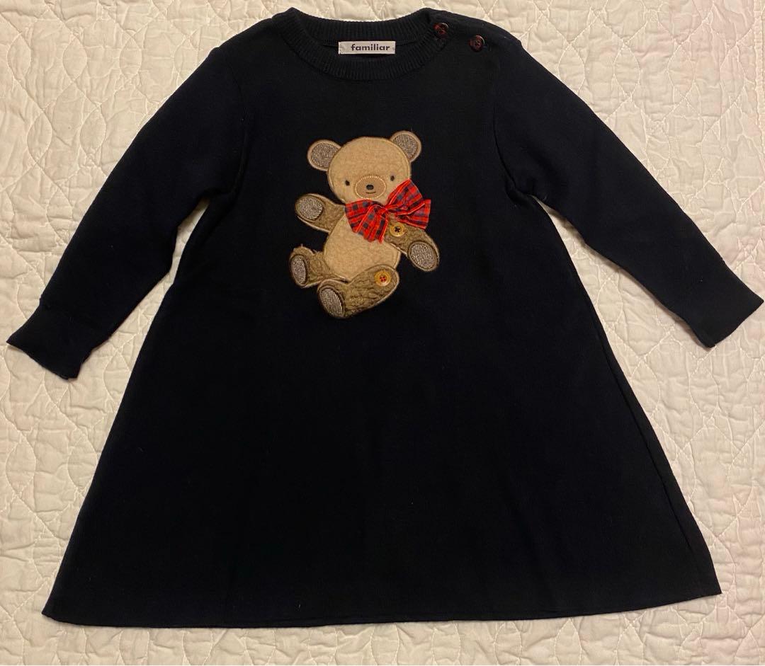 【美品】familiar　ファミリア　ニット　ワンピース　90