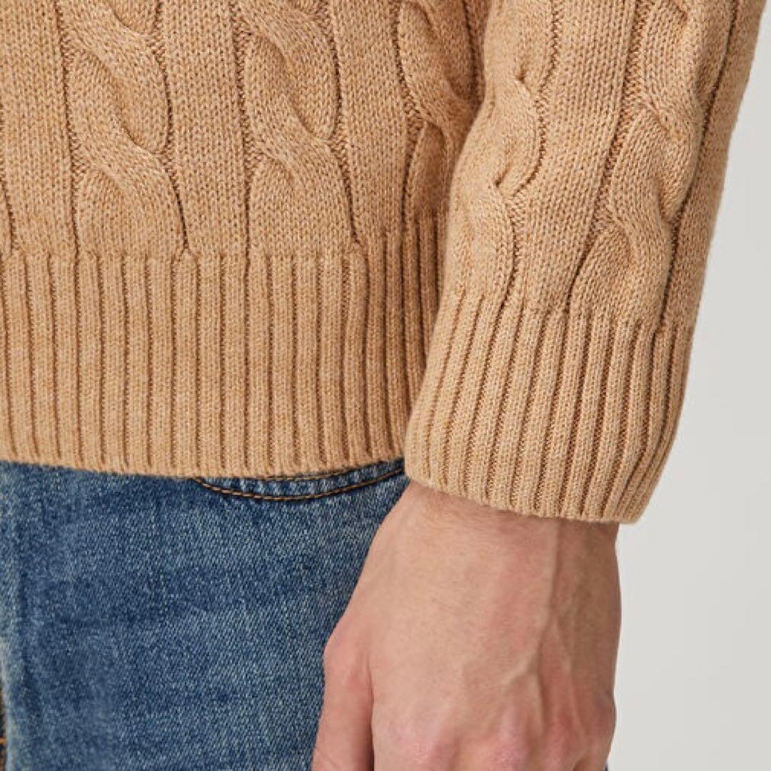 【新品正規品】ポロラルフローレン メンズケーブルニット キャメルＳベージュ人気色