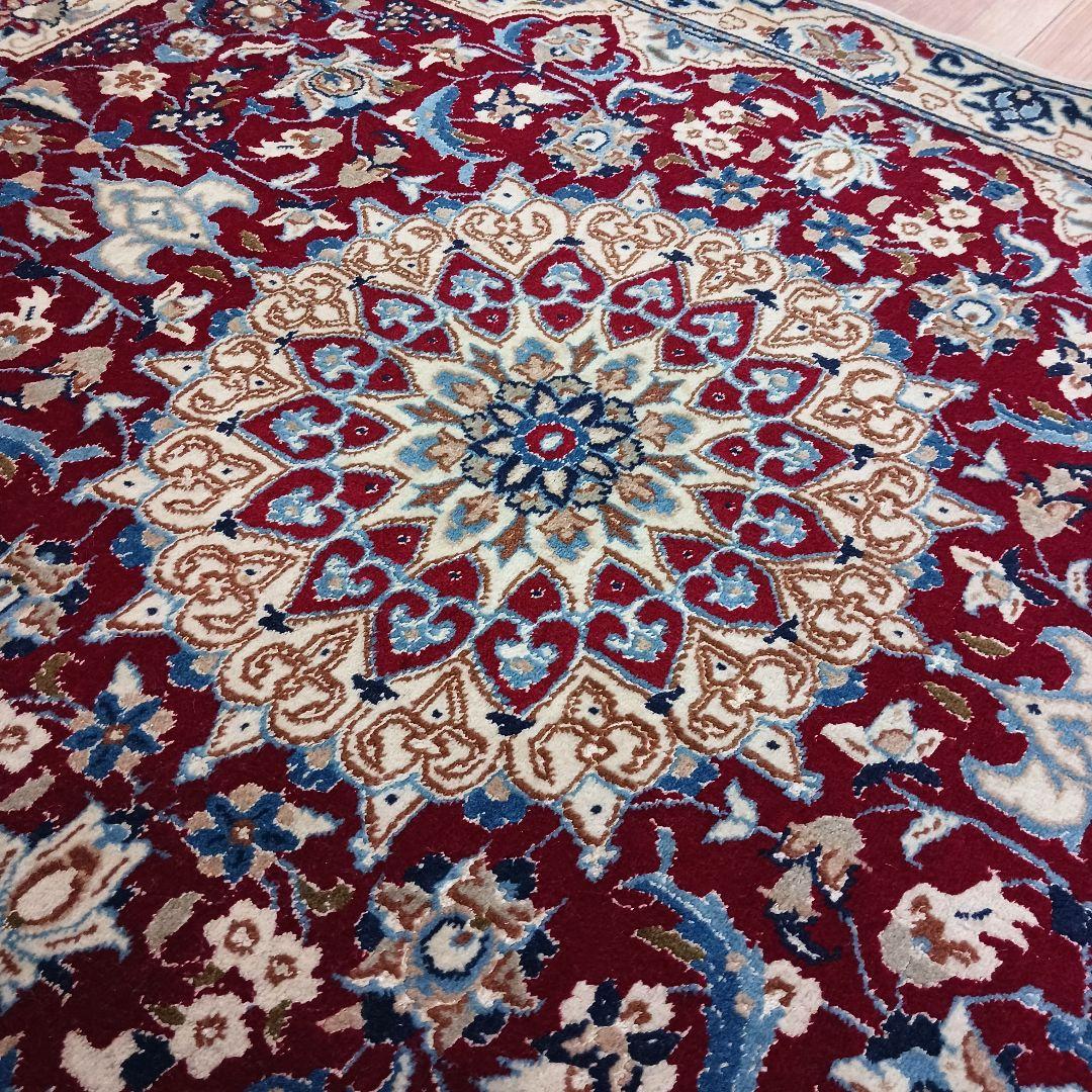 専用Y2000 ペルシャ絨毯 イラン ナイン産 ウール 手織り 127×90㎝