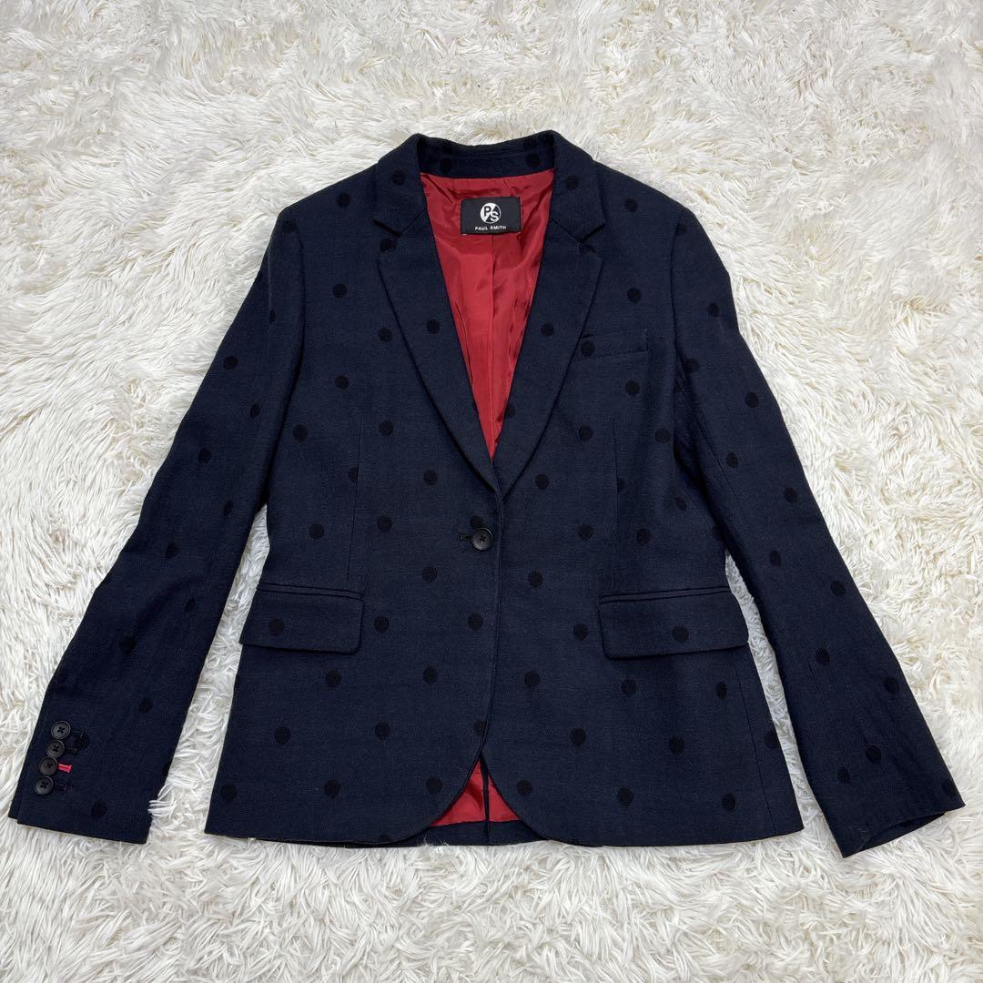 ピーエスポールスミス　セットアップ　ドット　ネイビー　裏地派手　40-42　L