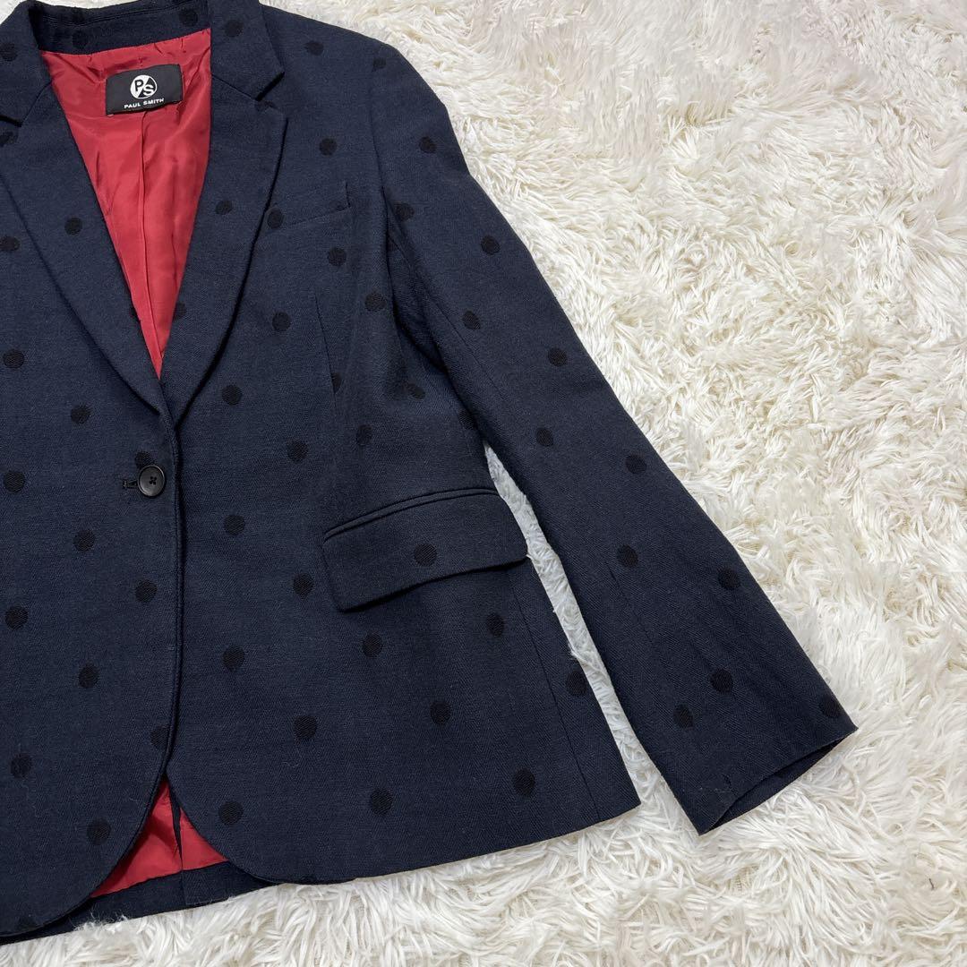 ピーエスポールスミス　セットアップ　ドット　ネイビー　裏地派手　40-42　L