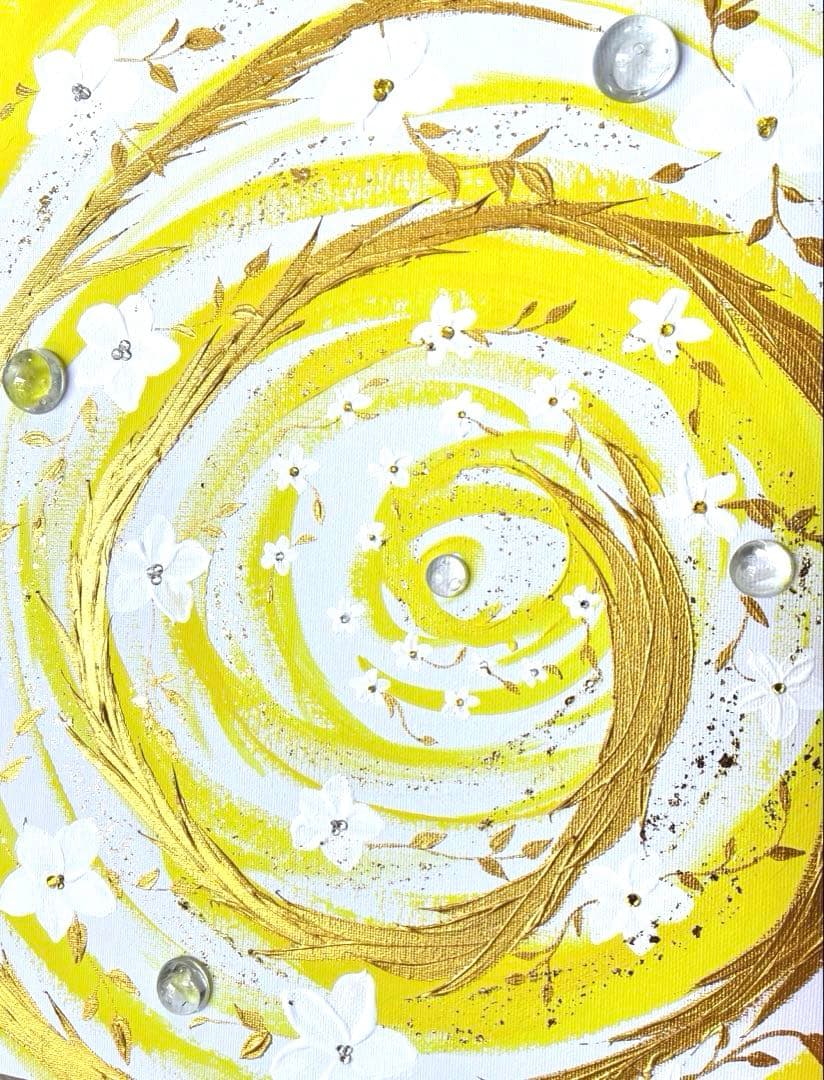 開運絵画　鬼門用　護符　ヒマラヤ水晶　天然石　金箔　龍神様エネルギー