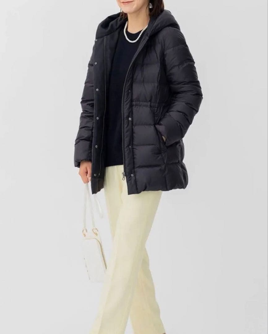 【美品】23区　洗えるシレータフタ ショート ダウンコート38 ブラック