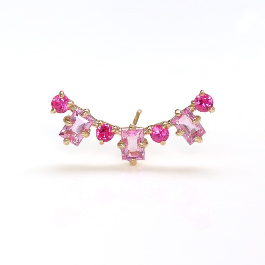 ビズー ピンクサファイア ピアス