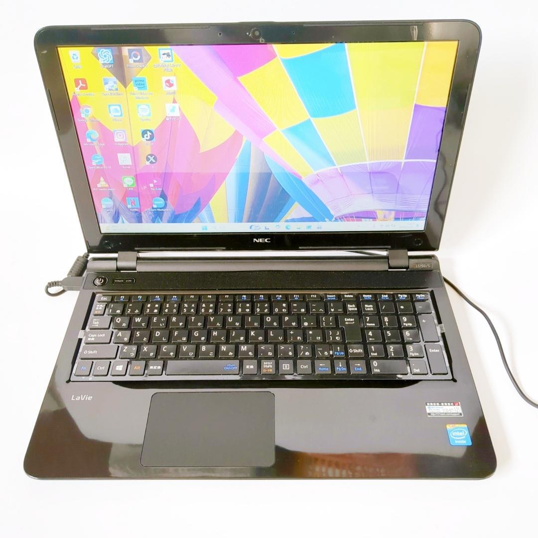 【美品】新品SSD快速⭐カメラ付⭐メモリ8GBで快適♪すぐ使える黒ノートパソコン