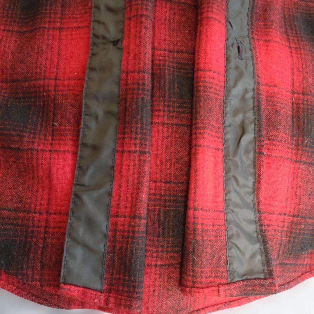 90s ペンドルトン オンブレシャツ 赤黒 アメリカ製　ウール