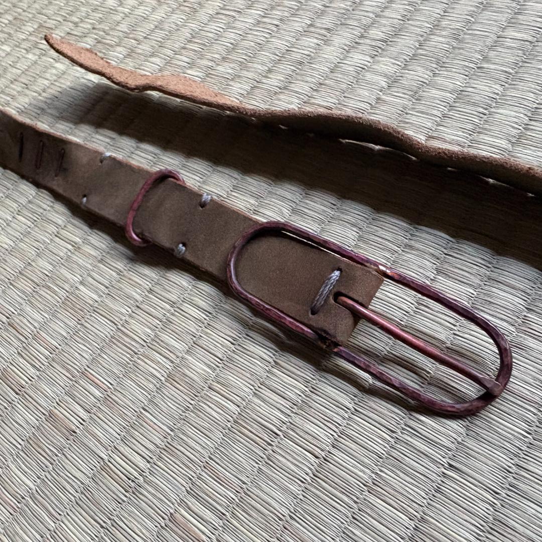 【美品】iolom Copper Narrow Long Belt Oliva