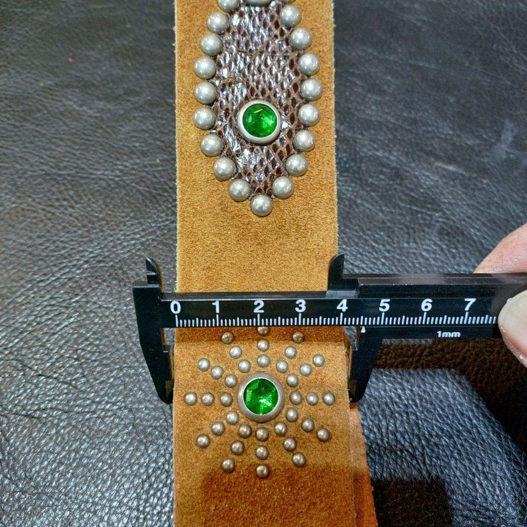 アメリカ製　ブラウンスエードスタッズベルト　36