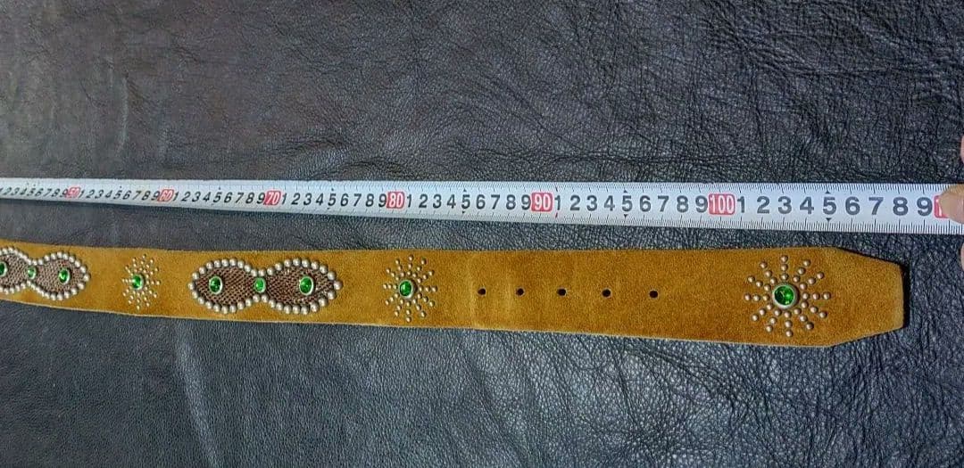 アメリカ製　ブラウンスエードスタッズベルト　36