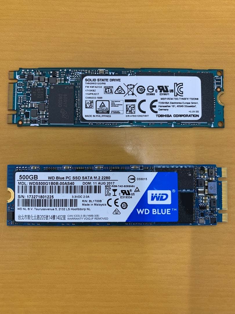 M.2 SSD 500GB × 2個