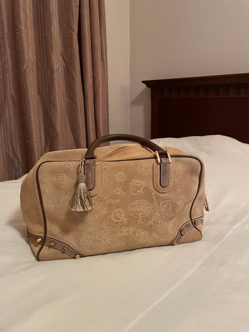 【早い者勝ち】Loewe ロゴ刺繍 ベージュ バッグ