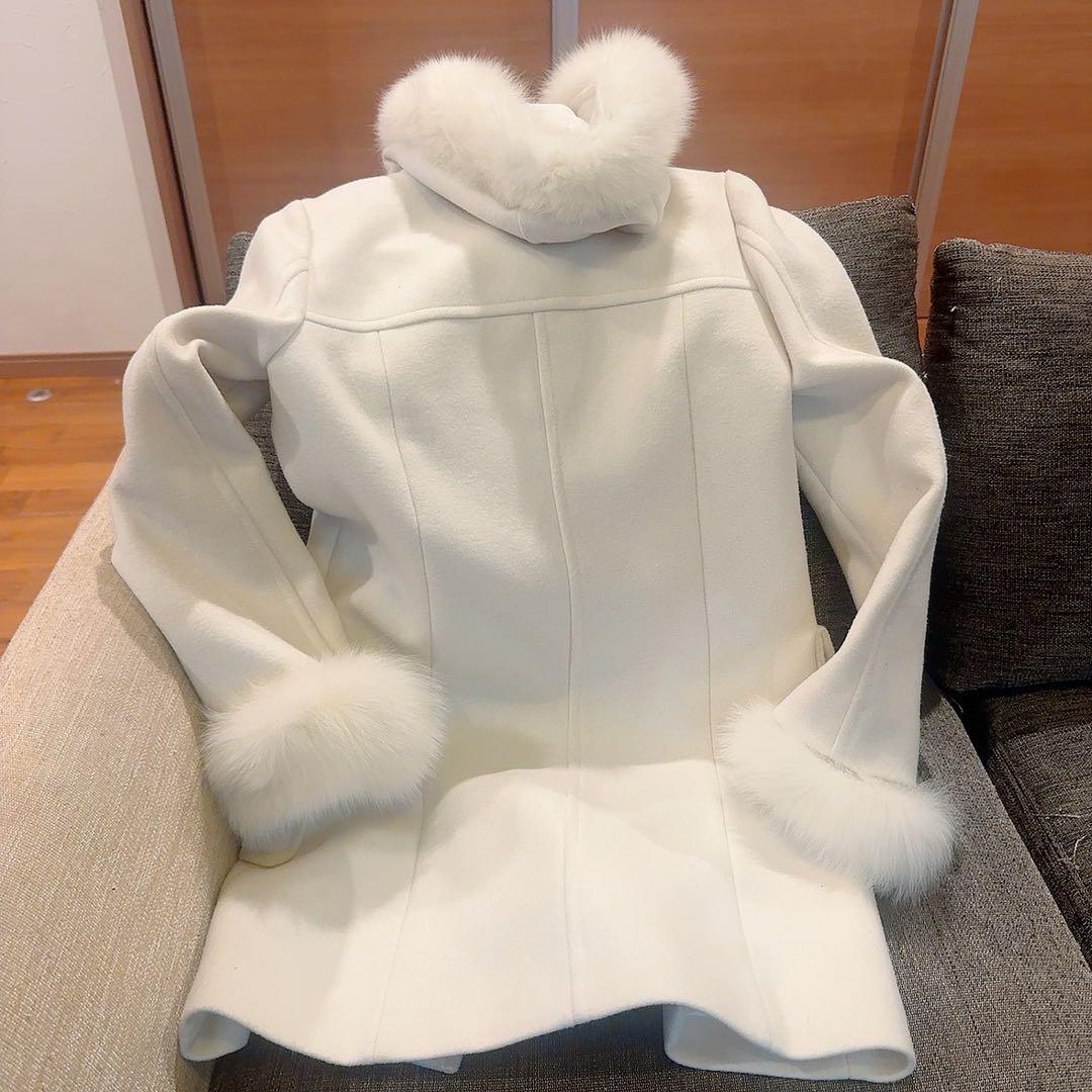 【新品タグ付き】CECIL McBEE ファー付きダッフルコートホワイト / M