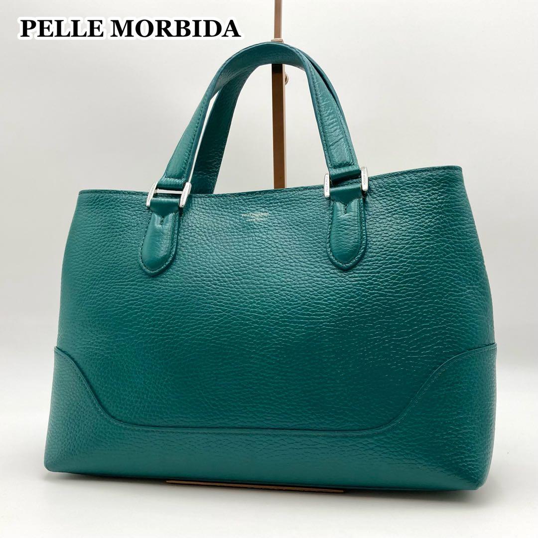masa✨ペッレモルビダ テーラマリーナ ミニトートバッグ 緑系 レザー