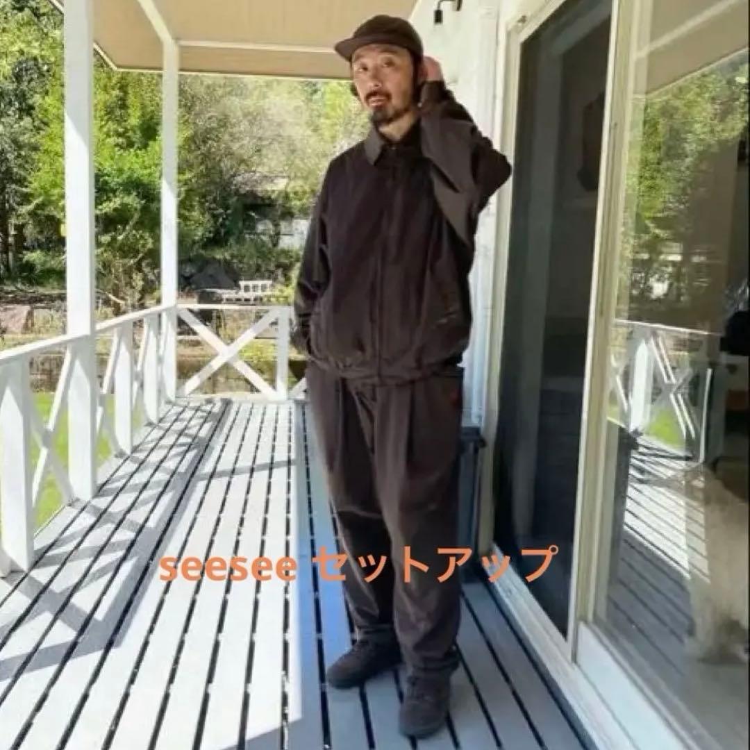 seesee ブラウン ナイロンジャケット セットアップ