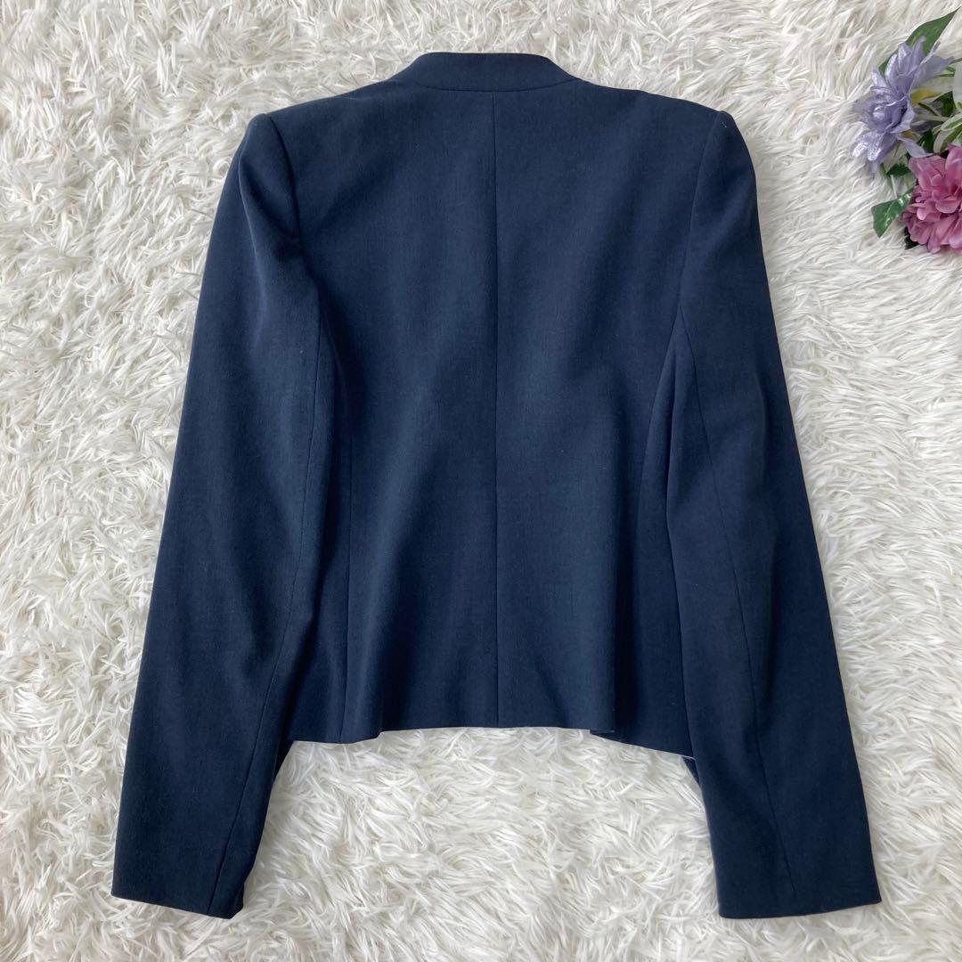 theory ノーカラージャケット パンツスーツ ネイビー セットアップ