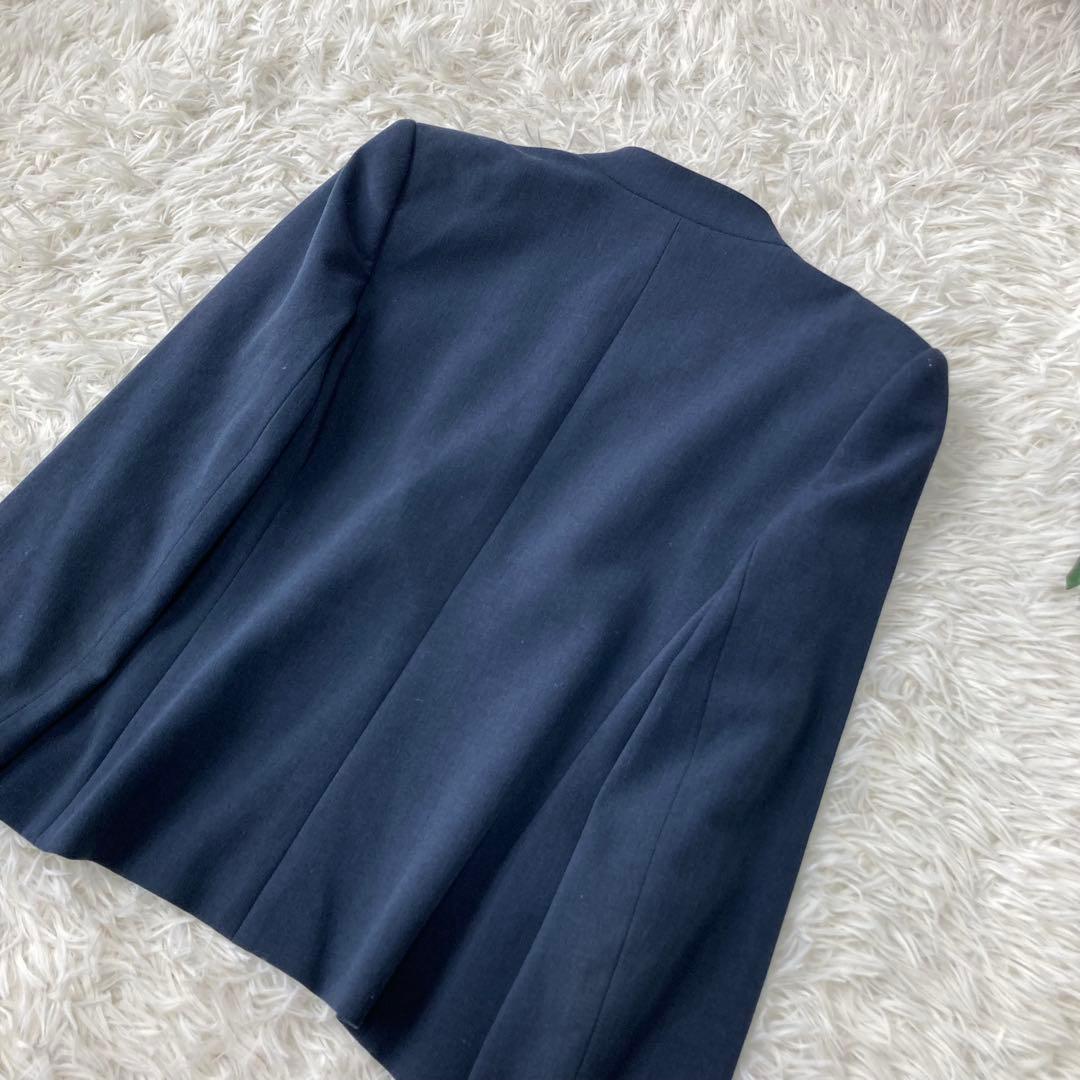 theory ノーカラージャケット パンツスーツ ネイビー セットアップ