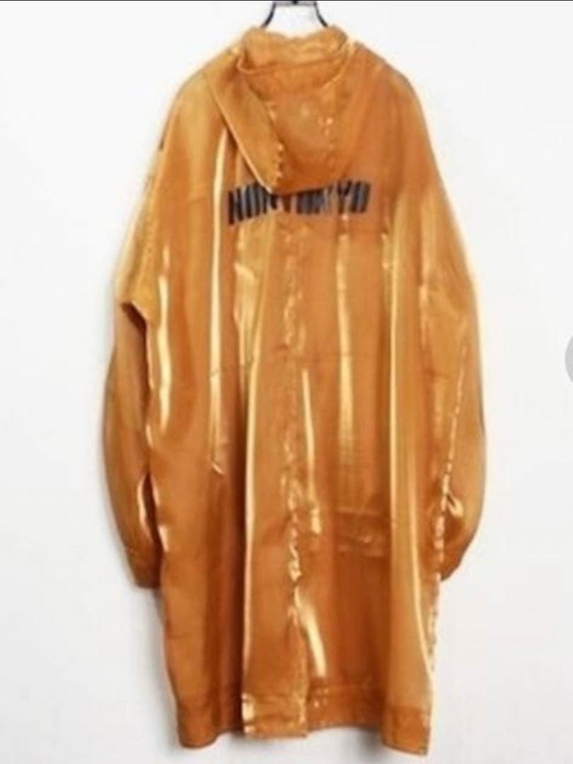 NONTOKYOオレンジ フード付きオーガンジーコート