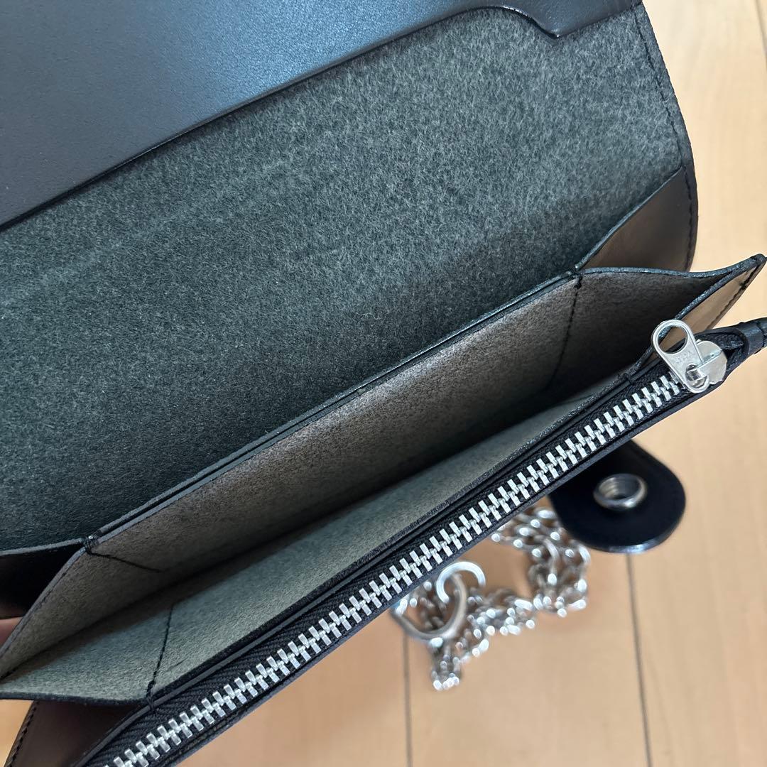 cream soda レザー　ロングウォレット　長財布　ドクロ　チェーン付き