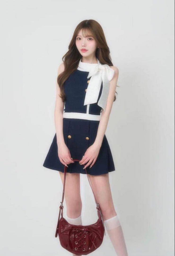 ベリアミミ BELEAR MIMI アメスリツイードミニワンピース　ネイビー