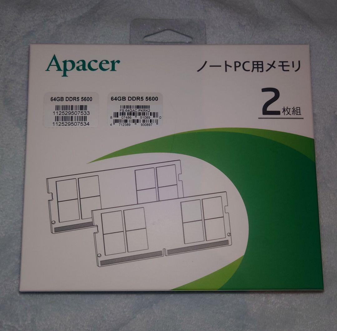 Apacer 64GB DDR5 5600 メモリ 2枚組