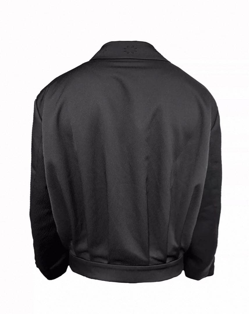 JCAESAR 25AWプリーツドポリレーヨンジャケットデザイン襟ショート丈