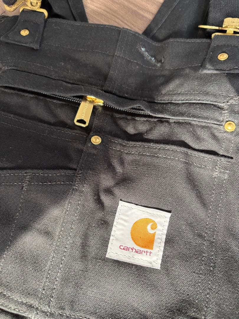 Carhartt ブラックオーバーオール　36✖️32
