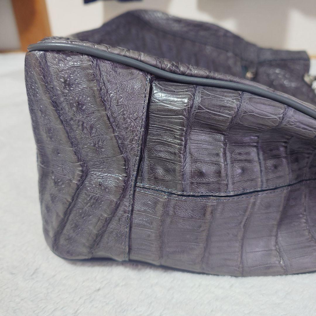 美品　JRA認定 FUSCUS グレー　クロコダイル 2way バッグ