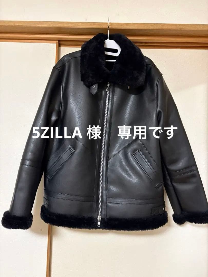 DoffJason ブラックファー付きライダースジャケット Lサイズ