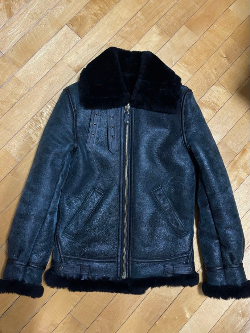 SCHOTT B-3 ムートンジャケット　レザージャケット　ブラック　32