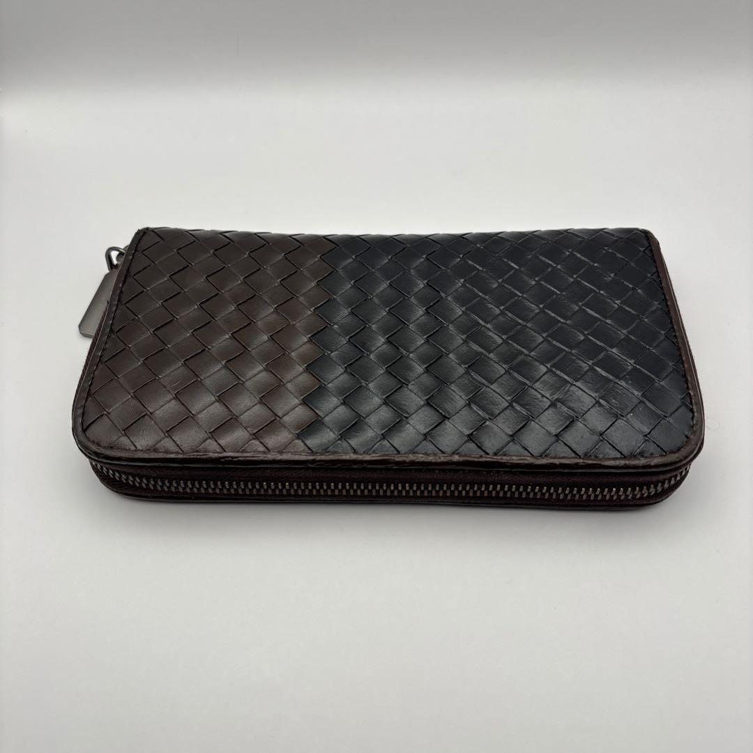 ◆正規品◆ボッティガヴェネタイントレチャート ラウンドファスナー長財布コンビ