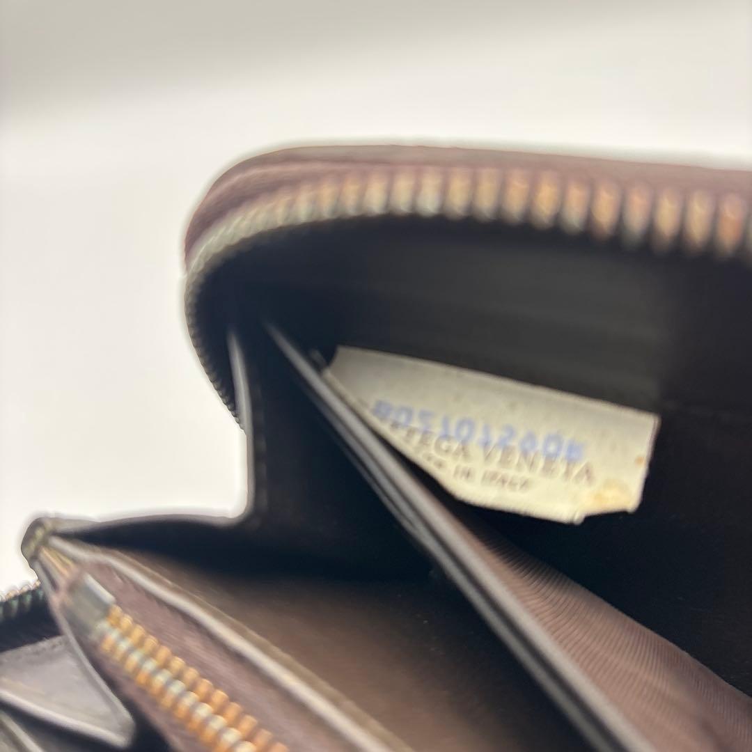 ◆正規品◆ボッティガヴェネタイントレチャート ラウンドファスナー長財布コンビ