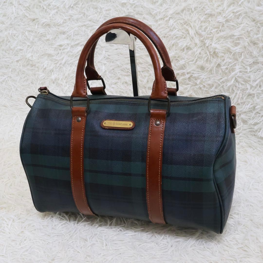 ポロラルフローレン　ボストンバッグ　チェック柄