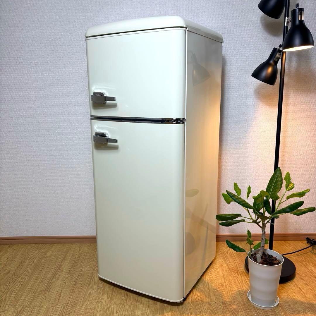 2021年製 冷蔵庫 一人暮らし 単身用 小型 3ヶ月保証 送料無料 レトロ家電