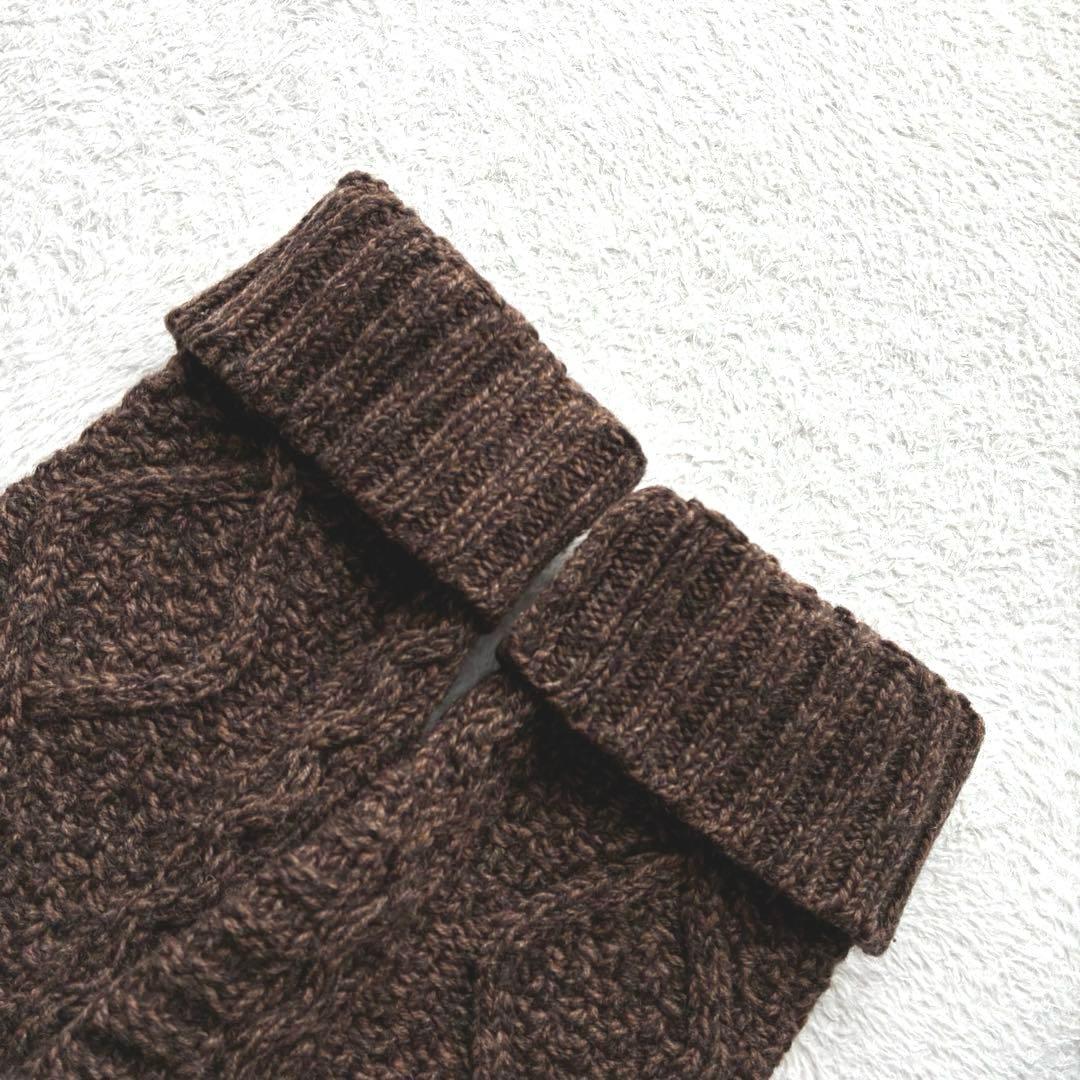 美品 サンシー SUNSEA カシミヤ混 フィッシャーマンニット ケーブルニット