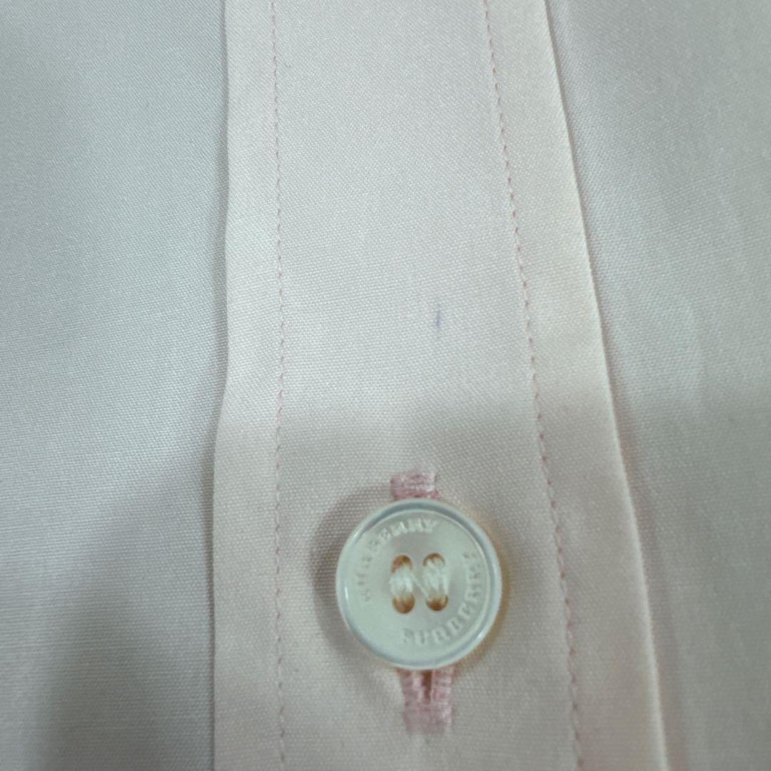 BURBERRY バーバリー 長袖 シャツ ピンク 内ノバチェック 刺繍ロゴ S