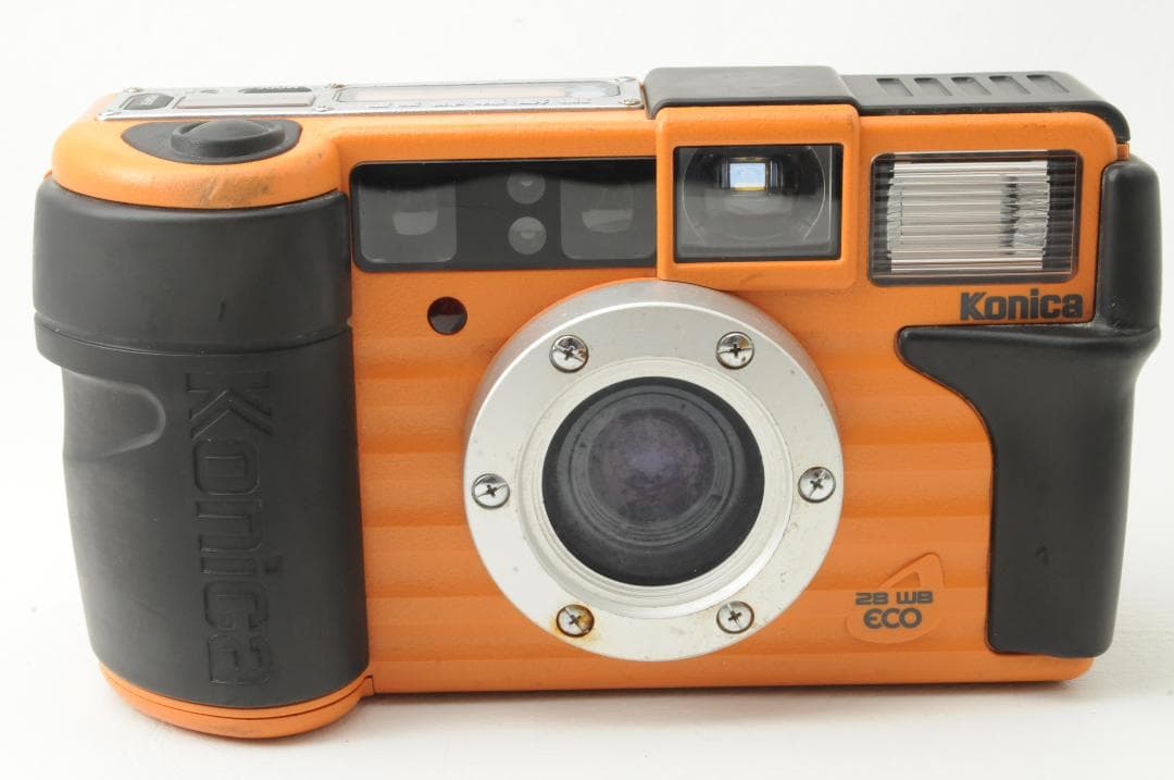 Konica コニカ 現場監督 28 WB ECO オレンジ フィルムカメラ