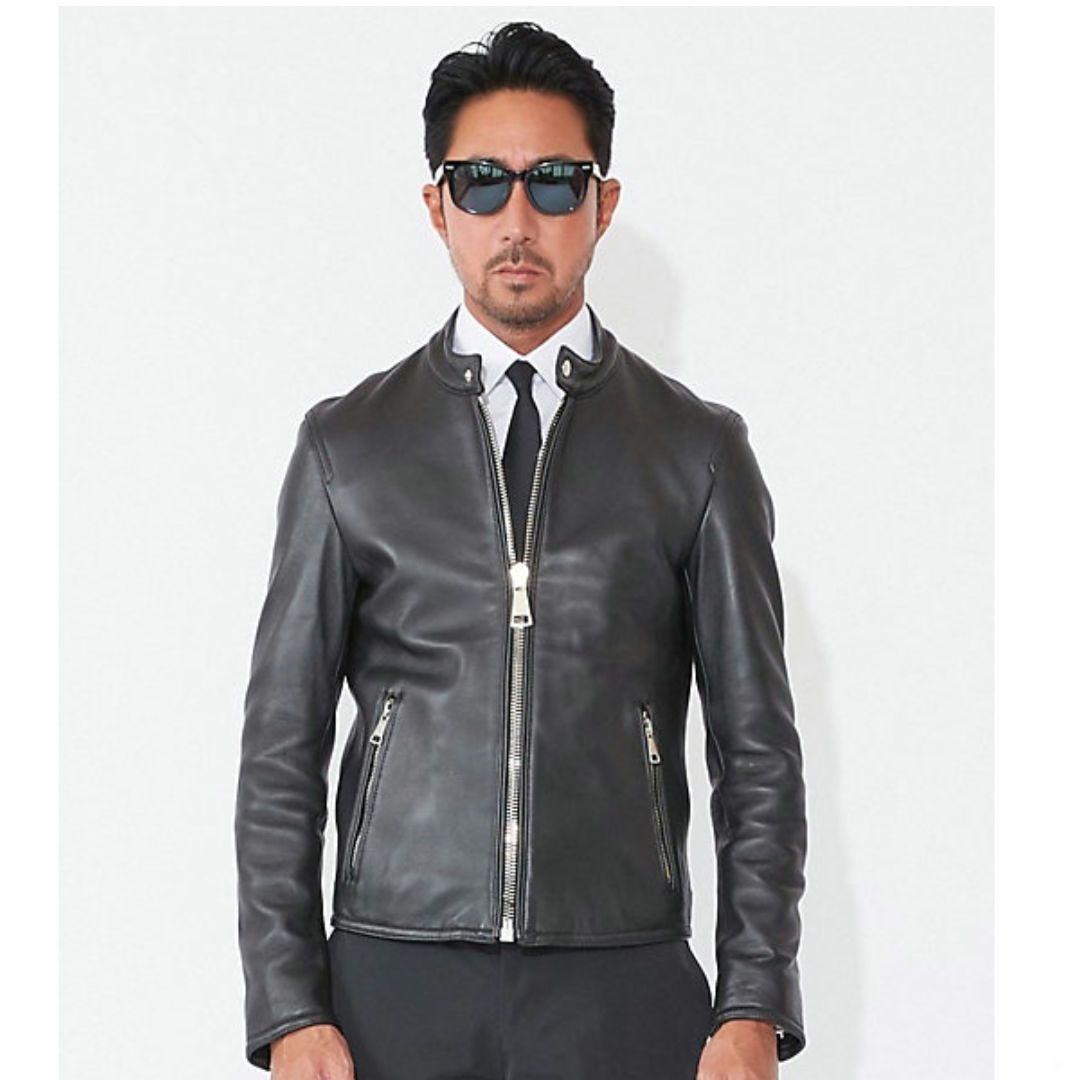 【訳アリ新品】干場義雅　DRESSTERIOR　レザーライダース　S